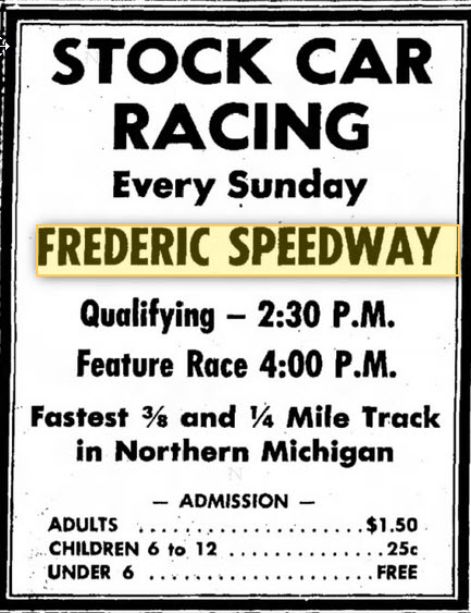 Frederic Speedway - July 8 1967 Ad (newer photo)